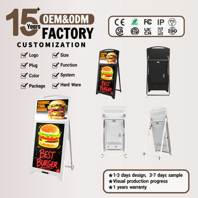 ποιότητας  Floor Standing Android Digital Advertising Display 21.5 Inch with LED Fluorescent Writing Board εργοστάσιο