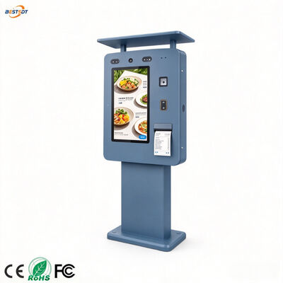 Ποιότητα  55 Inch Outdoor Digital Ordering Kiosk IP65 Waterproof 3000 Nits Touch Screen Self Service Terminal for Drive Thru QSR Εργοστάσιο