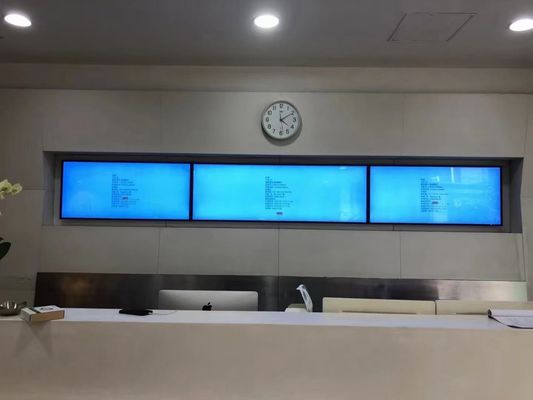 εσωτερική επίδειξη φραγμών LCD τεντωμάτων οθόνης ραφιών λουρίδων συσκευών αναπαραγωγής πολυμέσων διαφήμισης υπεραγορών μεγέθους συνήθειας 23,1 ίντσας εξαιρετικά ευρεία