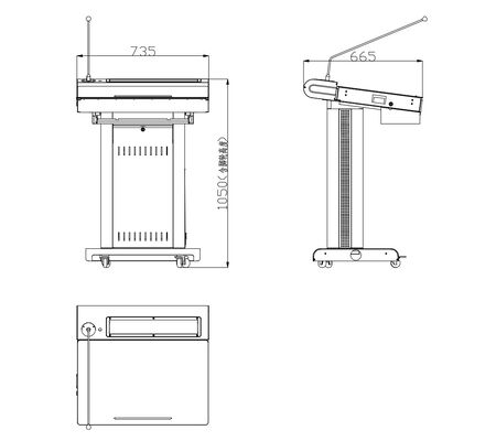 Smart Digital Podium with 23.8" Front Screen and Wireless Microphone Featuring Intel i5 6η γενιά επεξεργαστή