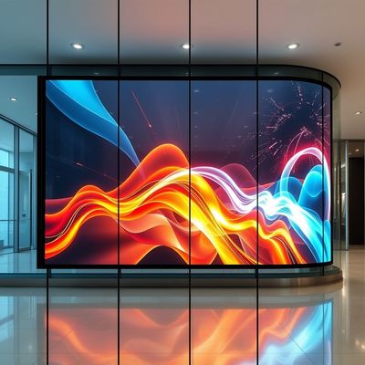 Δυνατό να λυθεί διαφανής οθόνη LED Φιλμ IP65 Κατηγορία 5000 νιτ φωτεινότητα Υπερτελής 3,9mm Σχεδιασμός Εύκολη εγκατάσταση για καμπυλωτές επιφάνειες