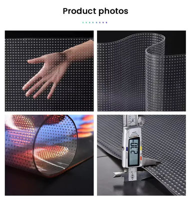 2.7mm Ultra-thin Glass Curtain Wall LED Film Screen 5000nits φωτεινότητα 80% Διαπερατότητα φωτός IP65