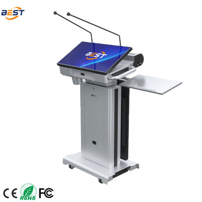 150mm μέγιστο ύψος ανύψωσης Smart Podium με 10-40° ρυθμιζόμενη γωνία οθόνης και προαιρετική οθόνη Smart Kiosk 32 ιντσών