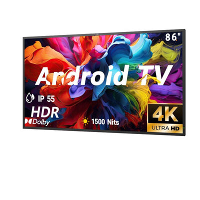 IP55/IP66 Αδιάβροχη εξωτερική τηλεόραση με ανάλυση 4K Ultra HD και υψηλή φωτεινότητα 1500-3000nits για εμπορική προβολή