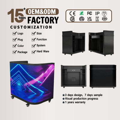 Κουρβοποιημένο προσαρμόσιμο GOB LED γραφείο υποδοχής με ρυθμιζόμενο ύψος για επιχειρήσεις