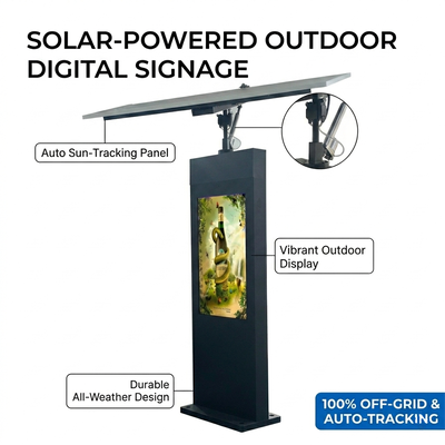 Solar Tracking Digital Signage | Auto Sun-Tracking | IP65 | Εκτός δικτύου