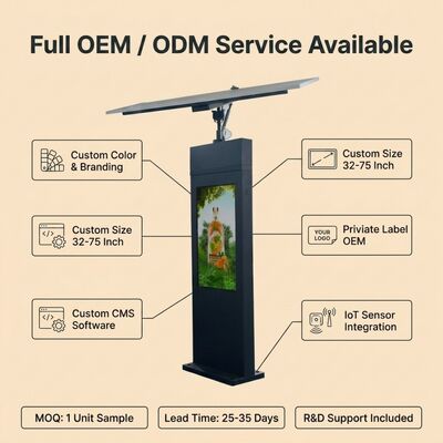 Solar Tracking Digital Signage | Auto Sun-Tracking | IP65 | Εκτός δικτύου