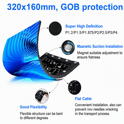 GOB LED Lectern Display P1.8 IP43 Curved Flexible Panel 3840Hz Plug Play για Αίθουσα Διαλέξεων Συνεντεύξεων Τύπου