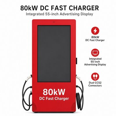 Σταθμός Ταχείας Φόρτισης DC 80kW CCS1 CCS2 Υπαίθρια Οθόνη Διαφήμισης LCD OCPP 1.6J 150-1000V