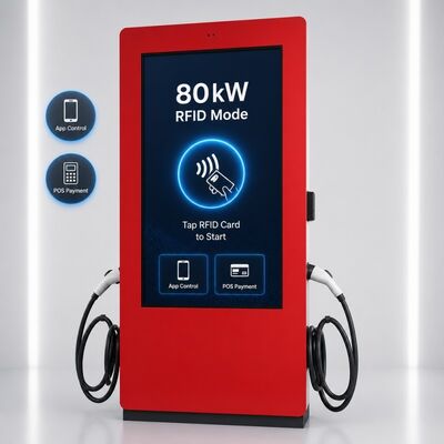 Σταθμός Ταχείας Φόρτισης DC 80kW CCS1 CCS2 Υπαίθρια Οθόνη Διαφήμισης LCD OCPP 1.6J 150-1000V