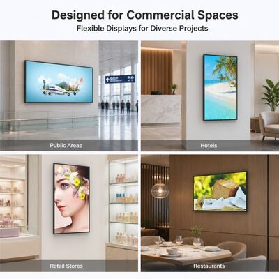 Επιτοίχια Οθόνη Light Box 43 49 55 65 75 Ιντσών 4K Android Διαφημιστική Οθόνη 2000 Nits