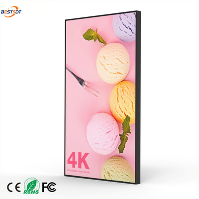 Επιτοίχια Οθόνη Light Box 43 49 55 65 75 Ιντσών 4K Android Διαφημιστική Οθόνη 2000 Nits