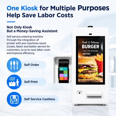 Outdoor Self-Service Ordering Kiosk 10-Point Capacitive Touch Screen Anti-Explosion Glass
