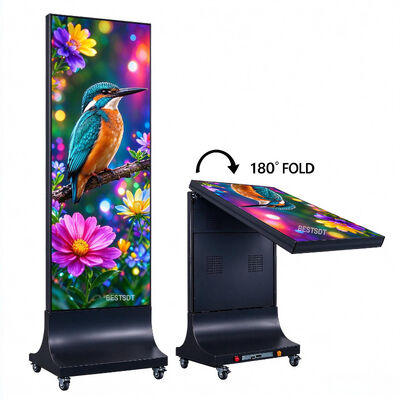 Ενοικιαζόμενη Οθόνη LED Poster Αναδιπλούμενη 640x1920mm P1.86 GOB Flight Case Οθόνη Διαφήμισης Σκηνής